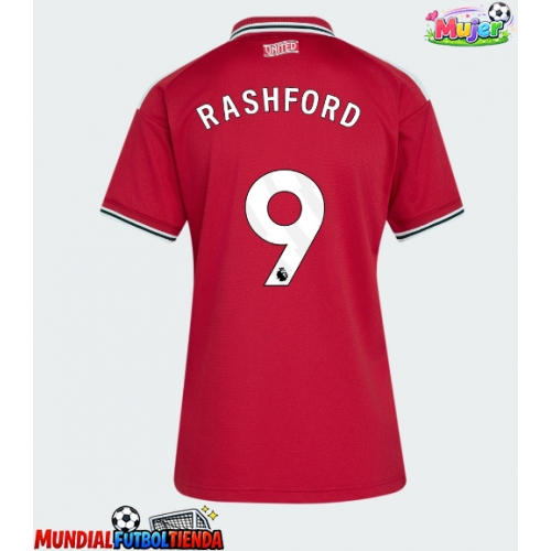 Camiseta Manchester United Marcus Rashford #9 Primera Equipación Replica 2026-27 para mujer mangas cortas